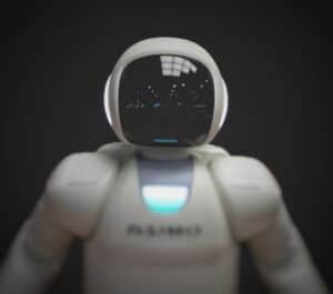 Astronaut with lights reflecting in helmet visor