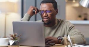 Website Redesign man laptop